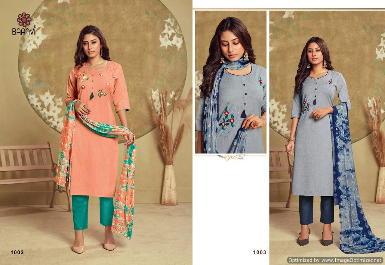 Baanvi Charvi 1 Latest Festive Wear Cotton Embroidered Ready Made Collection